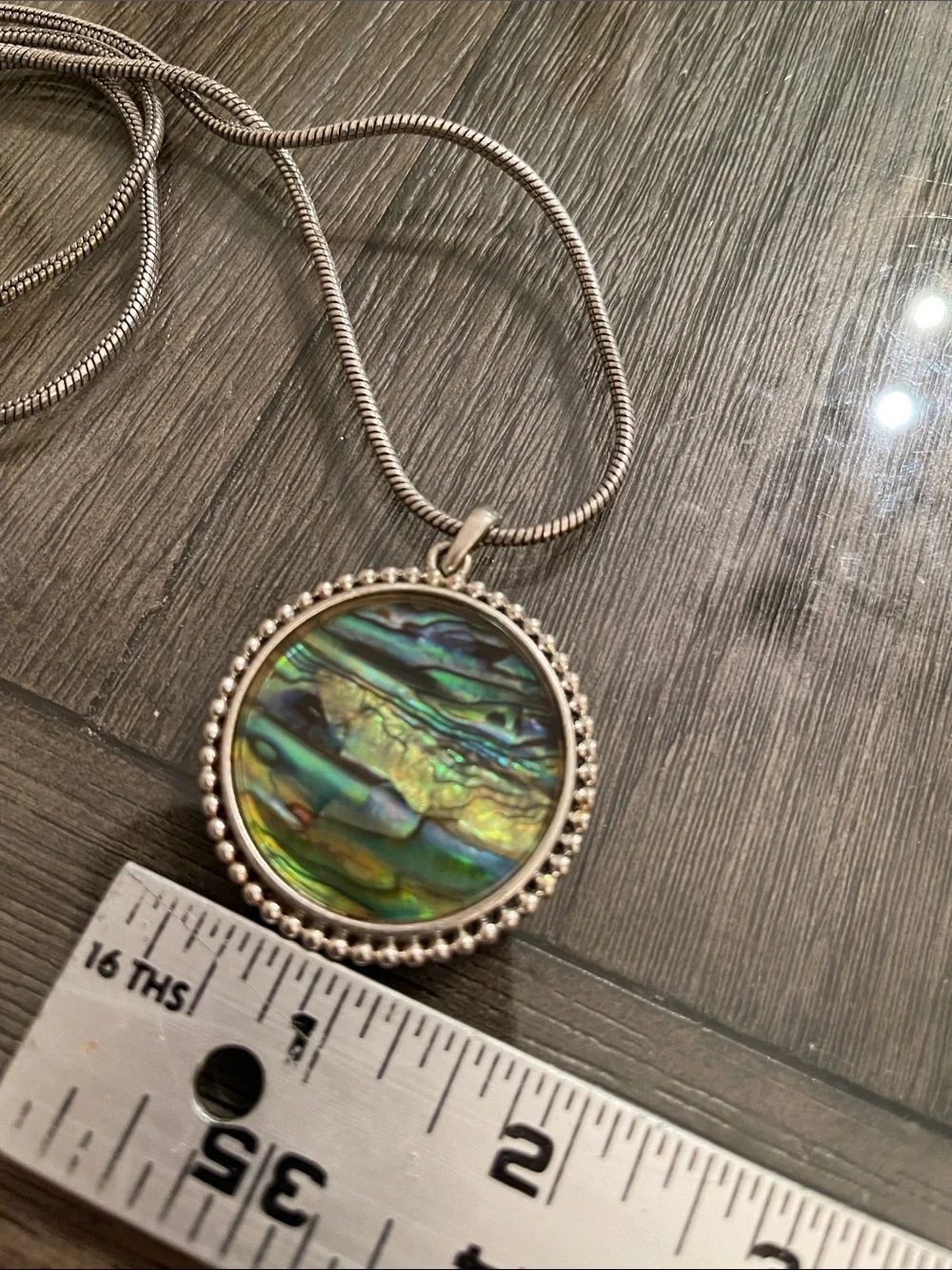 Lucky Brand Abalone Pendant Necklace Featuring an Iridescent Abalone Pendant